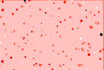 Light Red vector background with triangles, circles, cubes.