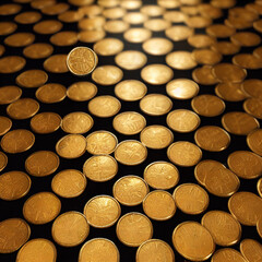 Gold coins on the table. High quality illustration