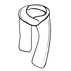 Black doodle of a scarf. Hand-drawn scarf illustration.