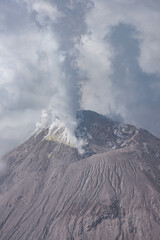 Santiaguito lava dome erupting off Santa Maria volcano, Quetzaltenango, Guatemala