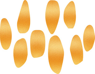 Golden oblong ovals blots decorative shapes elements abstract art png