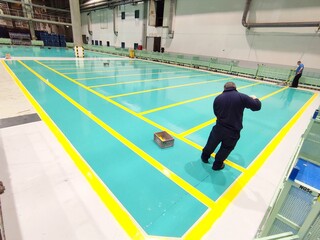 Painting the floor with epoxy paint