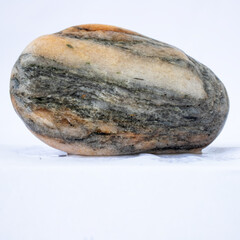 17. gray stone with orange stripe - obrazy, fototapety, plakaty