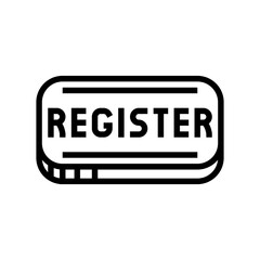 button registration line icon vector. button registration sign. isolated contour symbol black illustration