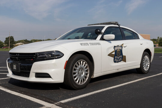 Indiana State Police car. ISP is responsible for enforcing traffic laws throughout the Indiana highway system.
