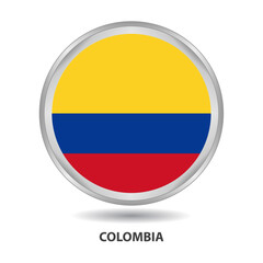 Obraz premium Colombia flag design is used as badge, button, icon, wall painting