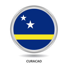 Curacao flag badge, icon, button, vector series