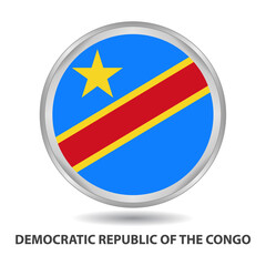 Democratic Republic Of The Congo round flag design is used as badge, button, icon, wall painting.cdr