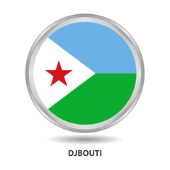 Djbouti flag badge, icon, button, vector series