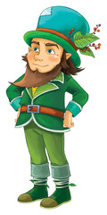 Cartoon miner dwarf isolated illustration for children