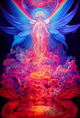 abstract fractal background with flowers