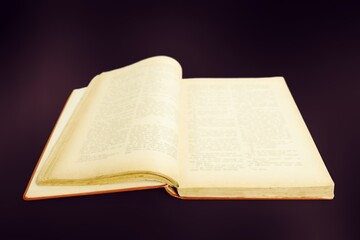 Big open book on a desk for reading concept