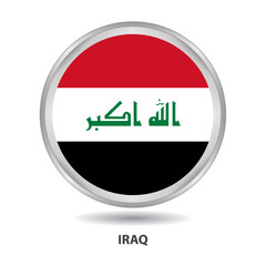 Iraq round flag design is used as badge, button, icon, wall painting