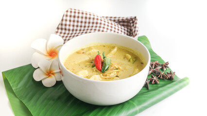soto ayam Indonesian traditional dish, close up view, selective focus concept