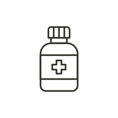 Fototapeta premium Medicine bottle vector icon symbol design. Drugstore symbol, logo illustration. Vector graphics