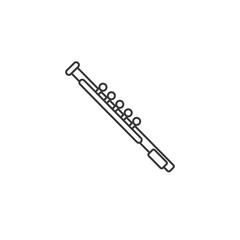 Recorder flute musical instrument line art vector icon for music apps and websites