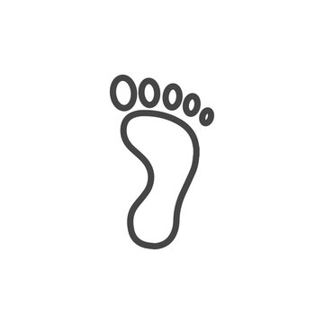 human footprints icon. Vector. Human foot barefoot sole imprint icon