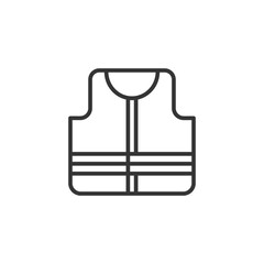 Life vest line icon, Safety Vest Line Icon On White Background, Scout vest icon. Outline scout vest vector icon for web design isolated on white background