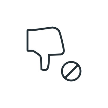 Thumb down icon. Vector illustration. Thumbs down dislike, hate or thumbs down dislike for social networks, art icon for apps and websites. Bad choice sign. Voting. Disapproval isolated vector icon