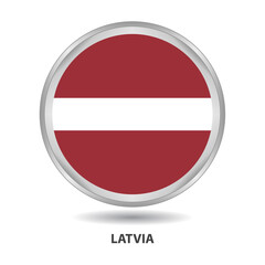 Latvia round flag design is used as badge, button, icon, wall painting