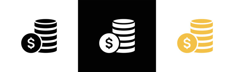 Coins stack icon symbol sign, vector illustration