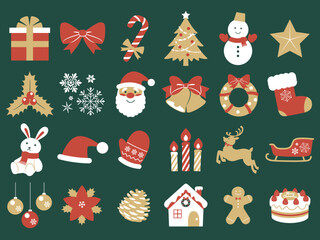 クリスマスアイコンセット_ベクターイラスト