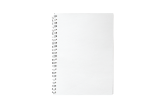 Notebook blank isolated on transparent background - PNG format.