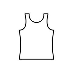 Simple mens tank top vector outline icon. EPS 10.. Outline illustration on white. Sleeveless tank... Male shirt template. illustration tank on white.. For app, web design, dev, ui, graphic, print