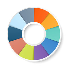 Obraz premium Basic circle infographic with 10 steps, process or options.