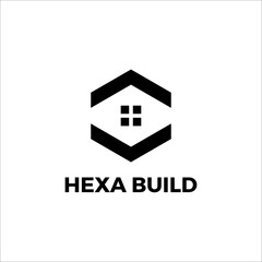 vector hexagon building abstract logo