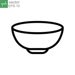 Round bowl icon for kitchen utensil can be use for asian food style. Soup element in trendy style. Pot for serving dish in chinese restaurant sign. Vector illustration Design on white background EPS10