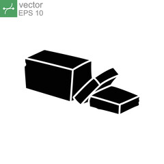 Creamy Butter icon line symbol. Margarine Pack Bar and slices element in trendy style. Yummy dairy milk fresh product. Vector Illustration. Design on white background. EPS10