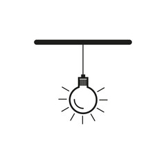 Retro light bulb ceiling icon. Vector illustration. Stock image.
