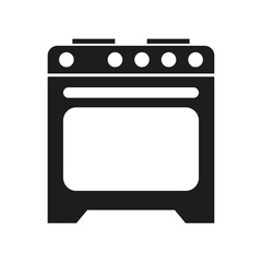 Gas stove icon. Cooking background. Vector illustration. Stock image.
