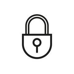 Closed door lock icon. Sign forbidden. Padlock, lock. Vector illustration. Stock image.
