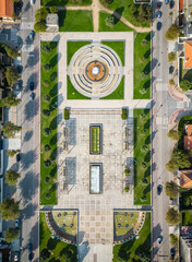 Aerial views of Senhor da Pedra Square in Miramar, Portugal