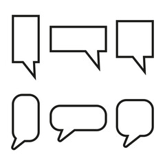 Messages blank icons set. Chat message icon. Cloud icon. Dialog, chat speech bubble. Vector illustration. Stock image.