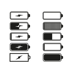 Batteries icons. Electric power. Vector illustration. stock image.