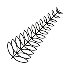 branch with leaves icon. Plant leaf sign. Vector illustration. Stock image.