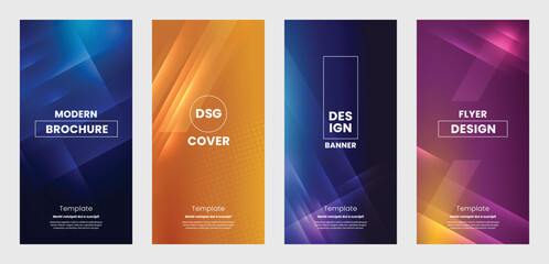 Obraz na płótnie Canvas Brochure cover template design, modern abstract covers set. Colorful geometric background, cover design of business flyer, catalog, poster and magazine in vector illustration.