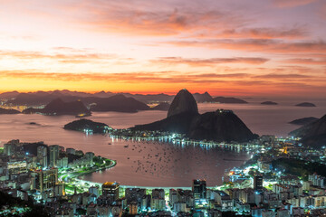 sunset over the city of Rio de Janeiro