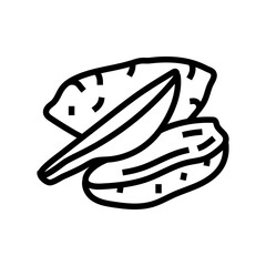 delicious potato sweet cut line icon vector. delicious potato sweet cut sign. isolated contour symbol black illustration