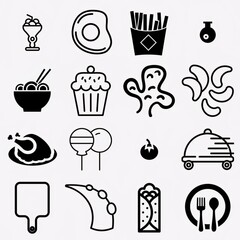 Big set of food icons