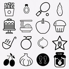 Big set of food icons
