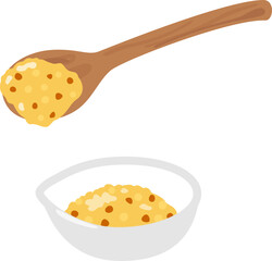 小皿に入った粒マスタード