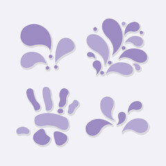 Fototapeta na wymiar four kinds of purple shapes. vector