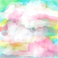 abstract watercolor background with clouds