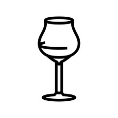 alcohol wine glass line icon vector. alcohol wine glass sign. isolated contour symbol black illustration
