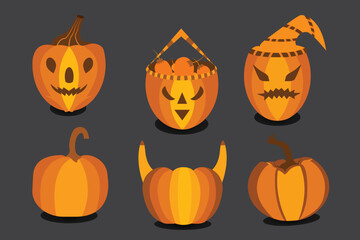 Halloween pumpkin set