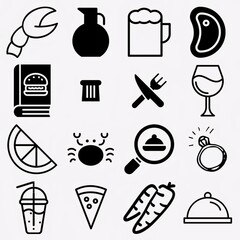 Big set of food icons